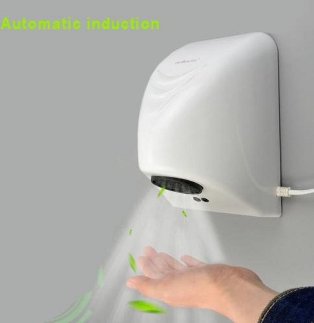 손건조기 에어타월 핸드드라이어 화장실핸드드라이어 화장실핸드드라이 핸드드라이기 초강력손건조기 자동손소독기 드라이기 호텔용 자동 핸드 드라이어 센서 가정용 손 건조 장치 욕실 열풍 전, 2) 220V  EU