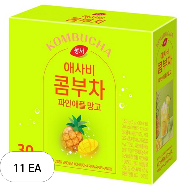 동서 애사비 콤부차 파인애플 망고, 5g, 30개입, 11개