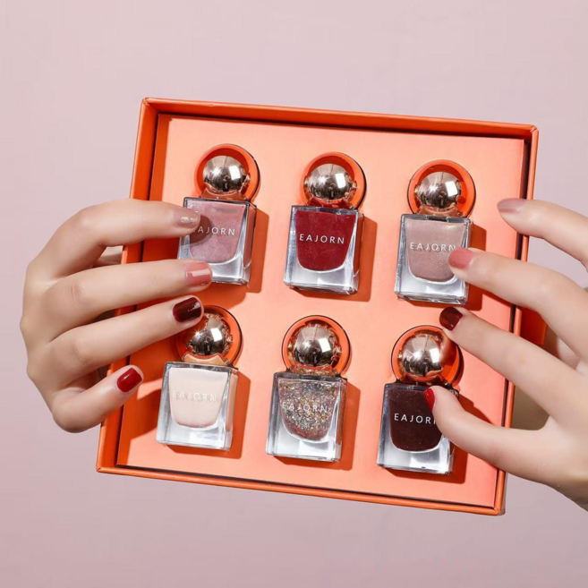 손톱 보호 여성 네일아트 추천! 쉬운 매니큐어 & 고정향 방취 & 구움 없음 & 떼어내기 & 친환경, 국색천향(6가지 색상 포함), 400g, 1개