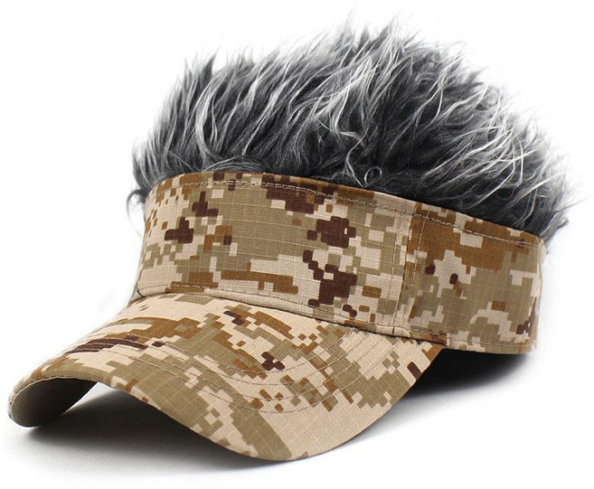 킹덤컴퍼니 일체형 가발 모자 재밌는 헤어 썬캡 디지털 위장