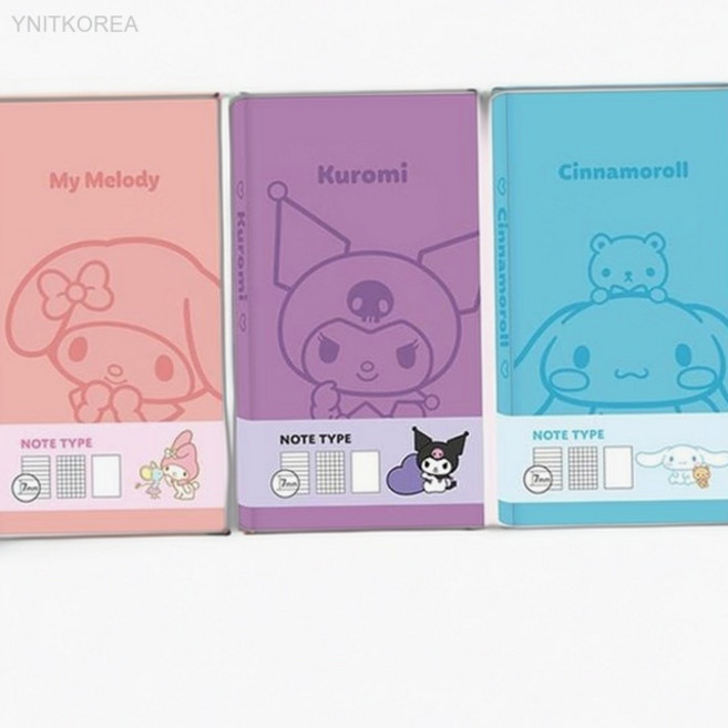 산리오 미니 노트 유선 무지 캐릭터 메모 필기 수첩 hib*4668RR, 쿠로미, 쿠로미