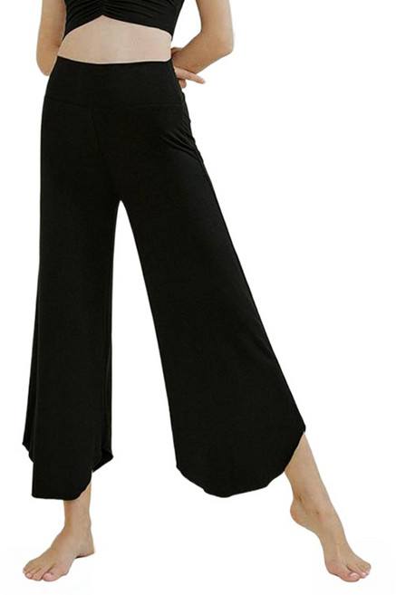 ECUPPER 여성 하이웨스트 컴포트텐션 베이직 와이드팬츠 요가 무용 댄스용 바지