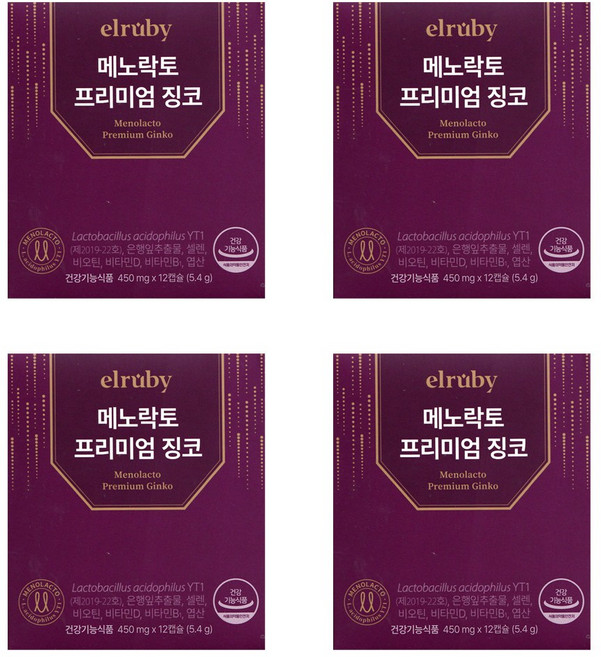 휴온스 엘루비 메노락토 프리미엄 징코 12일분, 12정, 4개