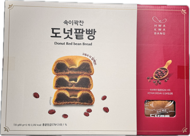 화과방 속이 꽉찬 도넛팥빵 60g 12입, 12개