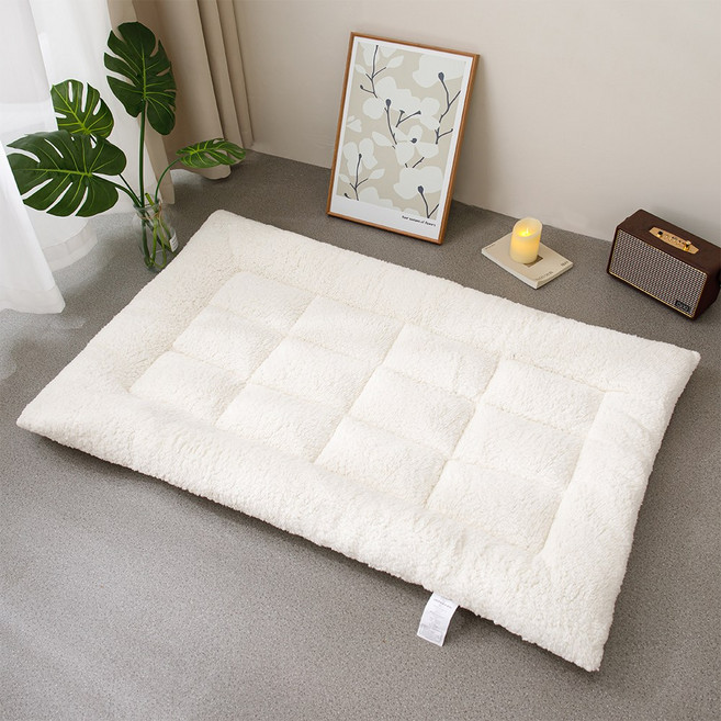 소하임 펫 통세탁 램스울 방석, 아이보리, 1개