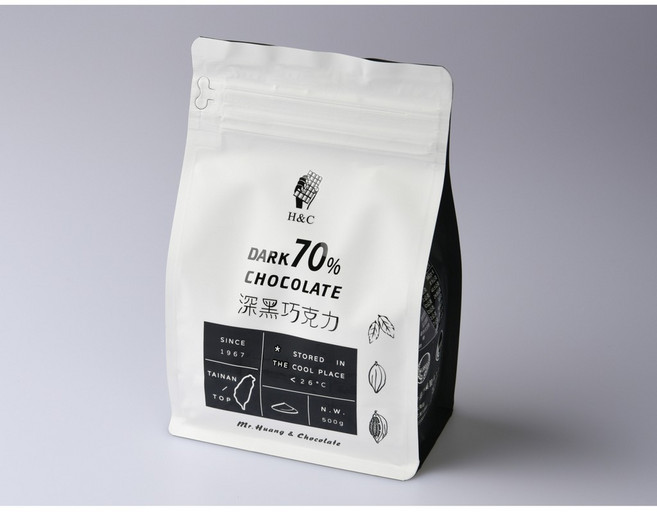 H&C 70% 深黑巧克力 500g/1kg 鈕扣型, 1個, 70%深黑巧克力_500g