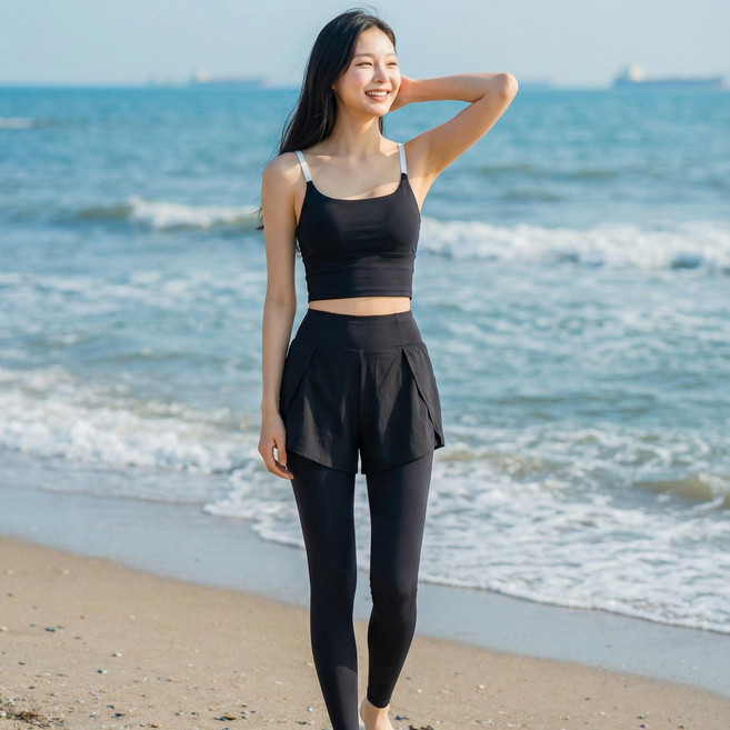 여성 워터 반바지 레깅스 물놀이 겸용 비치웨어 팬츠 ELVYN