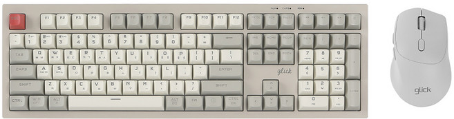 지클릭커 오피스프로 사일런스 M RGB 무소음 방수 무선 블루투스 키보드 마우스 세트 레트로 카푸치노, 일반형, 레트로그레이 108키, WMK50