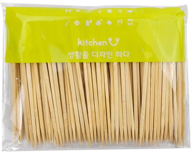 키친유 손잡이 대나무꽂이 20cm, 1개, 50개입