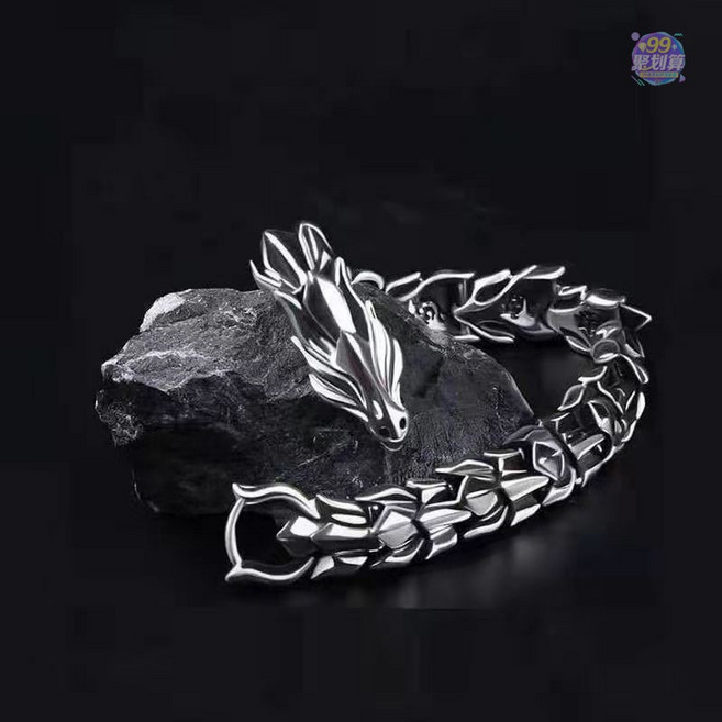男款龍骨手鏈 復古龍頭龍鱗設計 潮流個性飾品