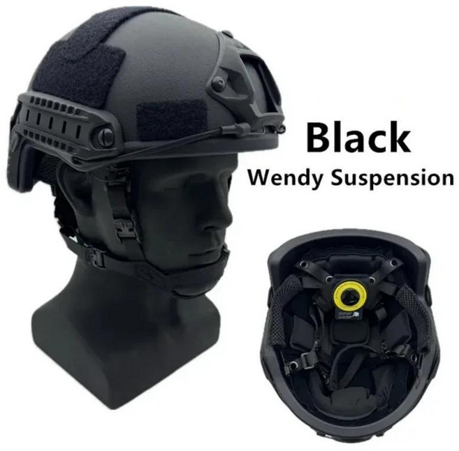 철모 방탄복 전투모 탄도 헬멧 -웬디 아라미드 케블라 전술 FAST 육군 녹색 NIJ IIIA 하이 컷 - 방탄, [04] Wendy Black, 1개