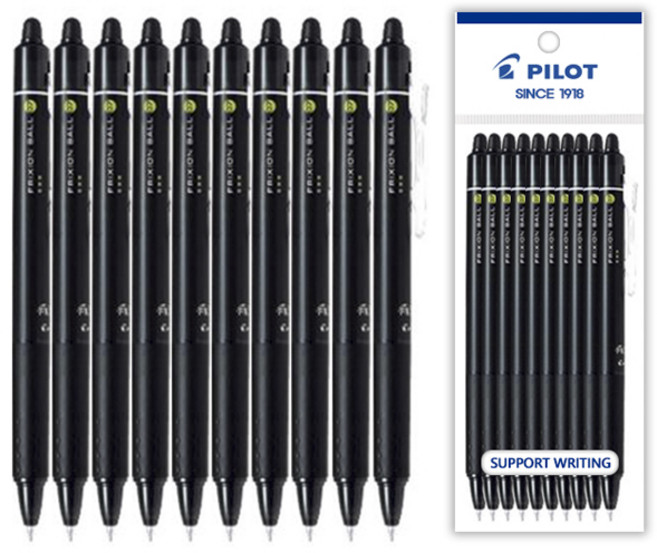 파이롯트 프릭션 노크 지워지는 볼펜 흑색 10개 세트, 프릭션 노크 0.7mm 흑색 10개 세트