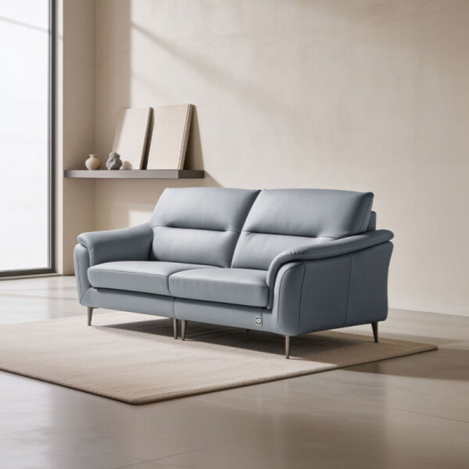 [다우닝] 베니토 3인 전체 천연가죽 소파+스툴, 색상:딥그린