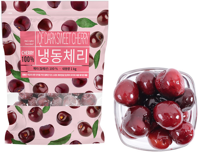 딜라잇가든 냉동 체리홀(다크스위트) 칠레산, 2개, 1kg