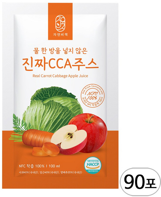 물한방울없이 국내산 통째로갈아만든 자연비책 CCA주스, 100ml, 90개