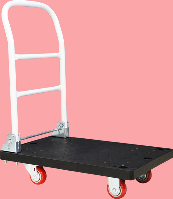접이식 대차 운반카트 사각대차 손잡이 포함 적색 바퀴 소형 600x400 블랙 기본형, 접이식대차, 접이식대차 블랙 적색 소형 기본형, 1개