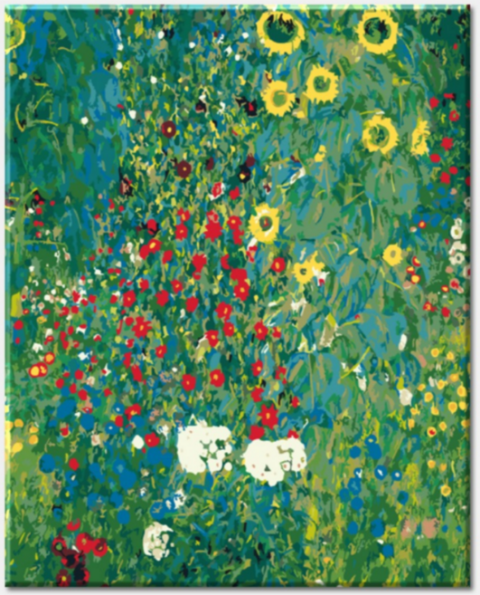 (국내배송/당일출발) diy 명화그리기 물감 2배 AJ20 클림트 해바라기 정원 유화물감세트 유명 화가 그림 색칠하기 명작, 1개