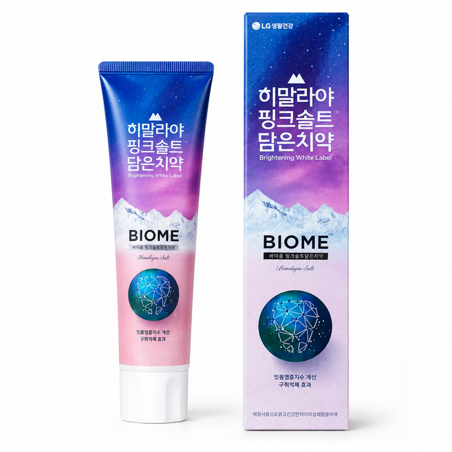 [가성비 130g 대용량]히말라야핑크솔트 바이옴 튜브치약 130g 8개