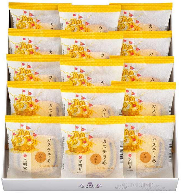 분메이도 카스테라 마끼 카스텔라 마키 허니 종이케이스 선물용 15개입, 1개