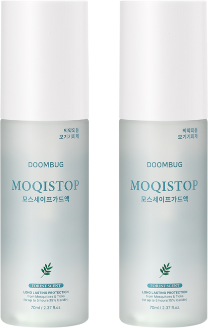 둠벅 모기스탑 진드기 모기 기피제 이카리딘 15% 의약외품 아기 임산부 어린이 유아 벌레 퇴치제 스프레이, 2개, 70ml
