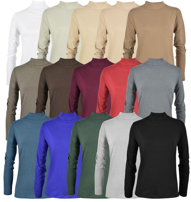 [홈쇼핑 판매상품] 겨울 여성 기모 하프넥 티셔츠 15종택1