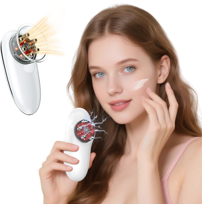 EMS 바디 저주파 마사지기 얼굴 겸용 바디 마사지기 흡입력 EMS 안마기 몸매관리 홈케어, 화이트