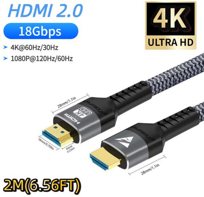 16K60Hz HDMI 2.2 케이블은 8K120Hz 4K240Hz를 하며 8K/4K HDMI 케이블과 호환되며 HD TV 노트북 Xbox PS5 스위치 모니터에 사용 가능, 927-4K 3M, [02] 4K HDMI 2.0-3M