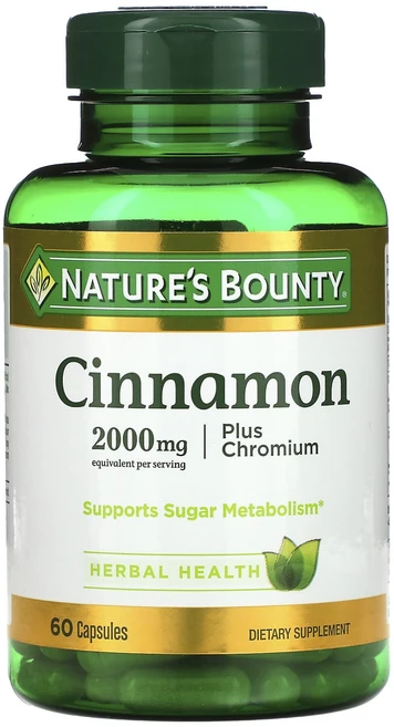 Nature's Bounty 시나몬 플러스 크로뮴 2000mg 캡슐 60정(캡슐 1정당 1000mg), NaturesBounty시나몬플러스크로뮴2000mg캡슐, 1개, 60정 - 쿠팡