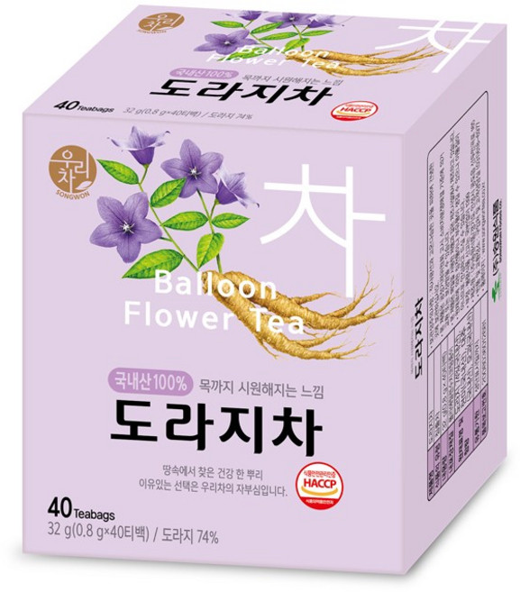 우리차 도라지차, 800mg, 40개입, 1개