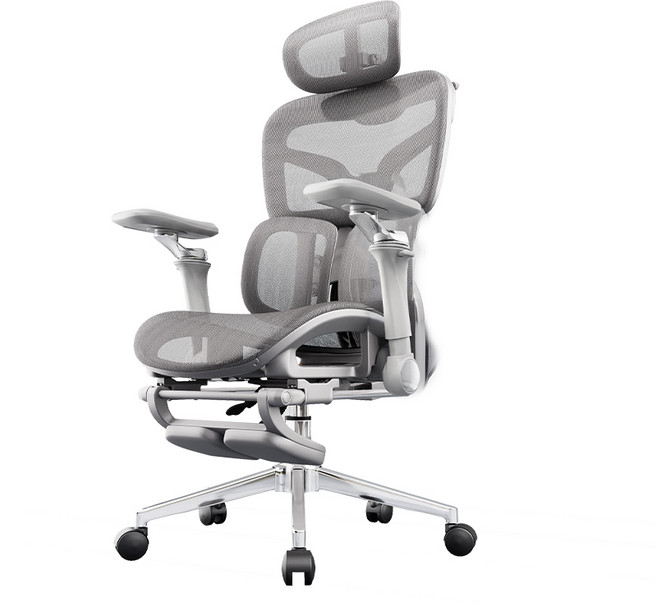 人體工學椅 Xpanse T9 特網設計帶擱腳 升降調節雙腰靠久坐舒適, T900 Pro-6D-鈦灰-四簧雙翼