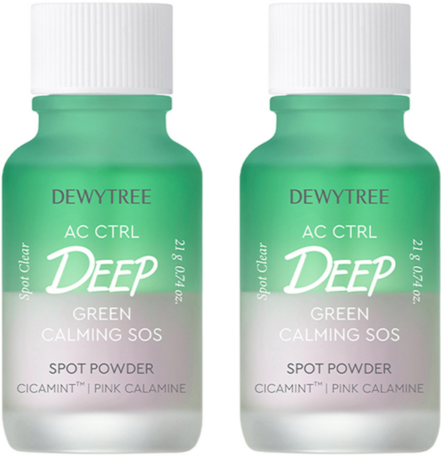 듀이트리 AC컨트롤 딥 그린 카밍 SOS 스팟 파우더, 21g, 2개