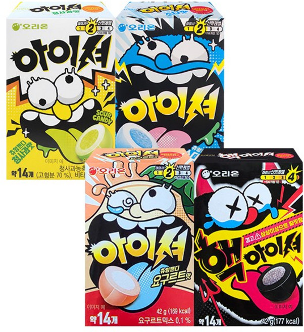 오리온 아이셔 42g (청사과맛+소다맛+요구르트맛+핵아이셔), 1세트, 168g