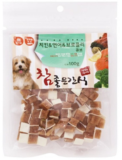 (3개묶음)[참좋은간식] 치킨 연어 브로콜리 큐브, 3개, 0mg, 기타