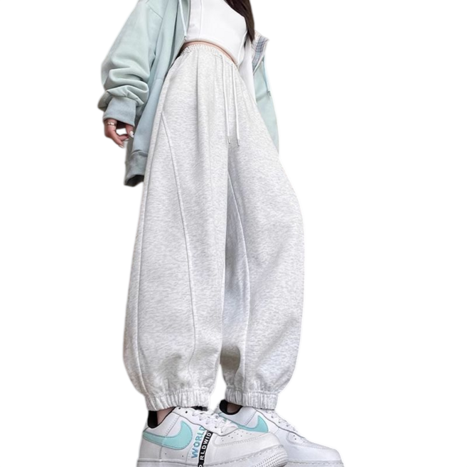 Makone 여성 슬랙스 날씬해 보이는 스포츠 캐주얼 트레이닝 바지 와이드 조거 팬츠