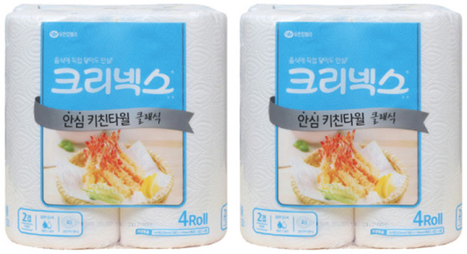 안심 키친타올 클래식 150매x4롤x2팩 (03229), 4롤, 2개