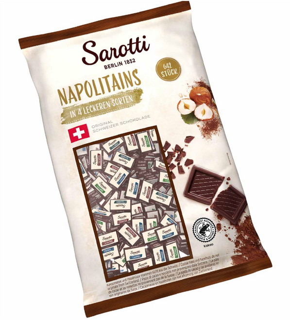 사로티 Sarotti 나폴리탄 오리지널 스위스 초콜릿 3kg 642개입 대용량 간식, 1개
