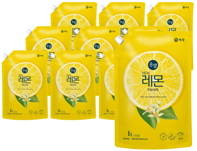 순샘 레몬 주방세제 리필 1L, 10개