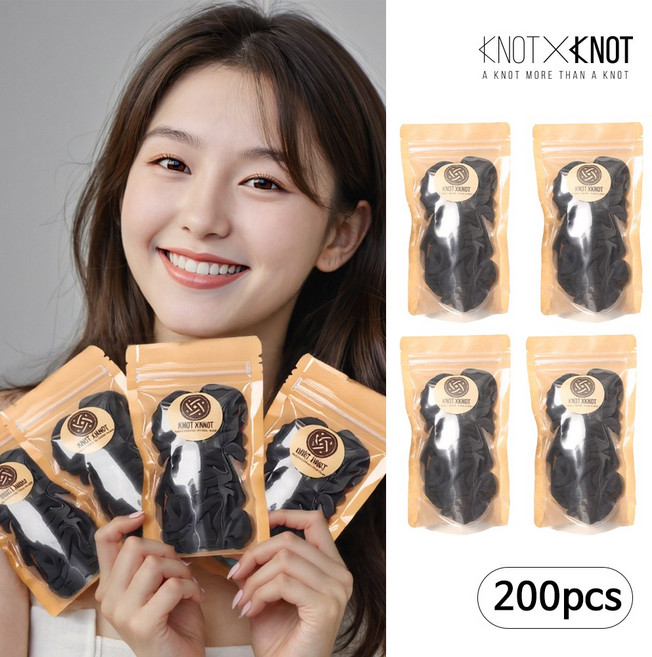 [KNOTXKNOT] 4mm-4cm 쟁여 놓고 쓰기 좋은 소프트 밴딩 머리끈 대용량팩