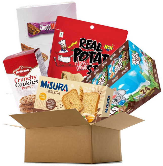 [간식먹자세트C] 미주라토스트320g + 헬레마땅콩115g + 리얼포테이토스틱매운맛100g + 초코무초270g + 코라키즈초코432g, 1세트, 1개