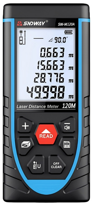 雷射測距儀 SW-M120A 鋰電語音播報120米, 1個