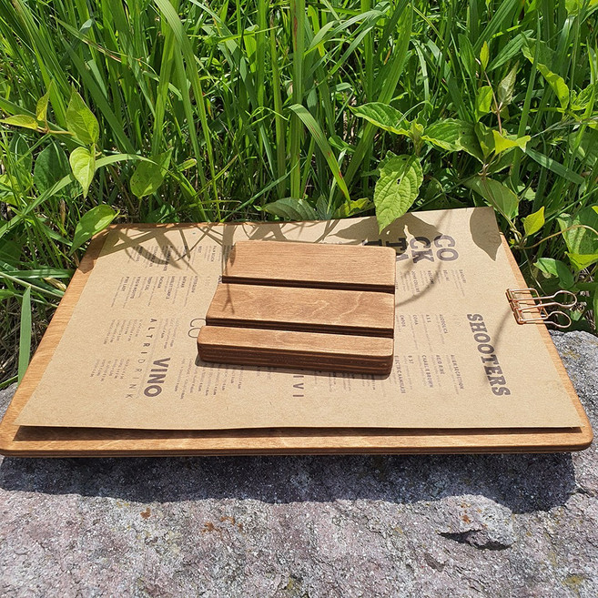 우드빌지패드및 명함 꽂이판(A4) 빈티지메뉴판 서류철 결재판