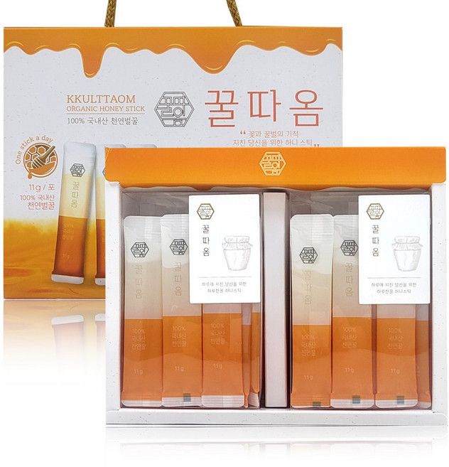 꿀따옴 꿀스틱 아카시아꿀 11g 25T 2입 선물세트, 꿀스틱 아카시아꿀 11g 25T x 2개