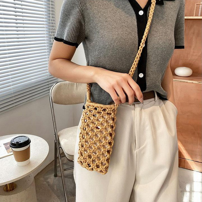 라탄 밀짚 가방 여름 왕골 제주도 동남아 데일리 미니 빅 숄더 핸드폰 크로스