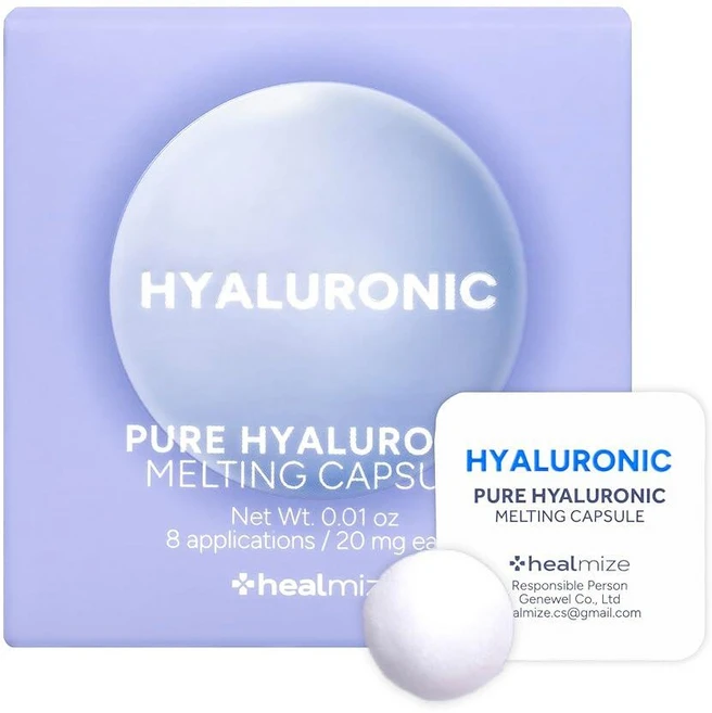Healmize 순수 히알루론산 멜팅 캡슐 - 강렬한 수분 공급을 위한 | 민감한 피부를 한국 스킨 케어 세럼 토너 및 모이스처라이저를 하이드레이션 부스터 30캡슐 20541, 8 Count, Hyaluronic Capsules - 쿠팡