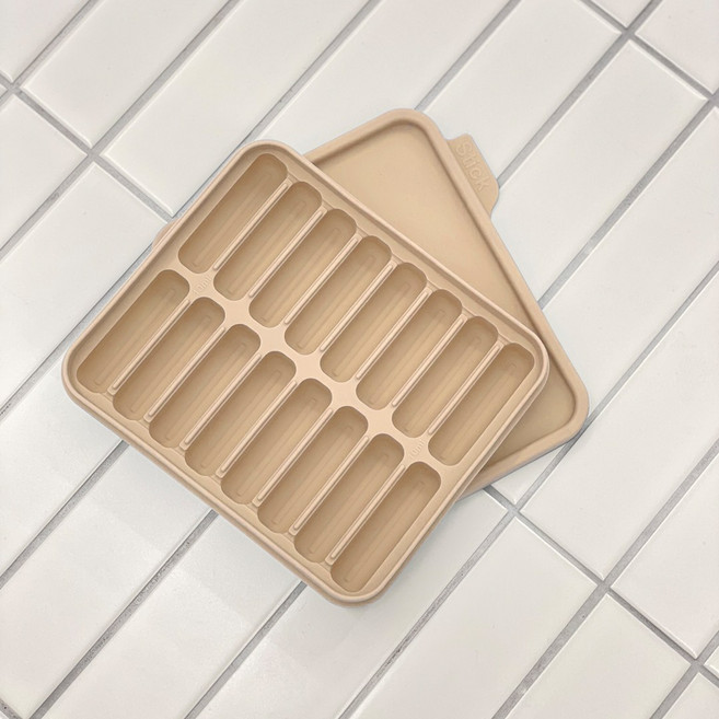 홍스마마 실리콘 이유식 얼음틀 스틱 큐브 16구 160ml, 1개, 토피넛