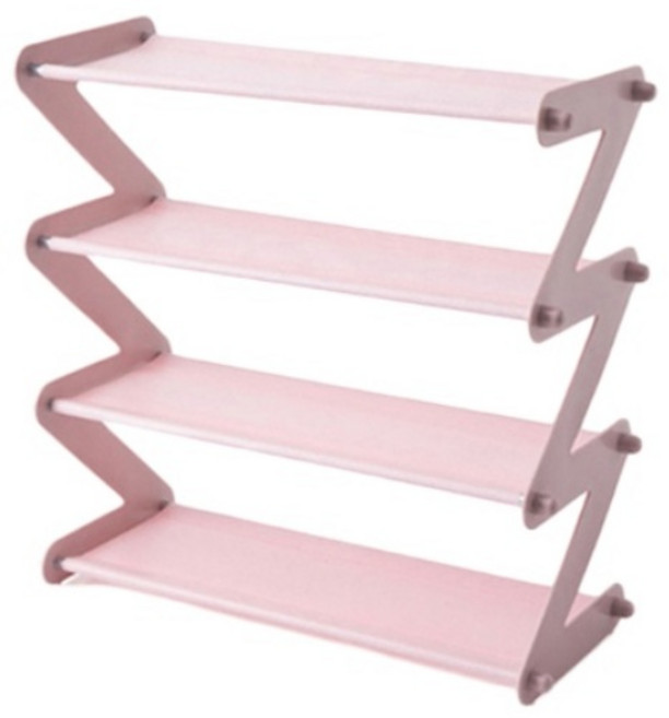 조립식 4단 신발장 DIY 정리대 보관함 정리함 거치대 현관, 핑크