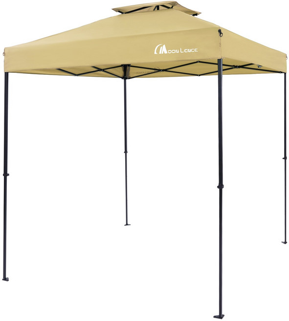 MOON LENCE 자외선 차단 UPF50+천막 원터치 천막 사각 캠핑 타프 방수 타프 그늘막 타프 시스템 파고라 3단 고도 조절 조립 간단 UV(타프막) 스틸(프레임), 베이지