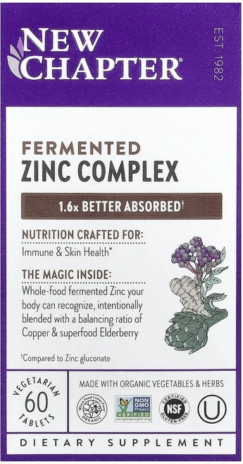 뉴쳅터 발효 아연 복합체 베지 정제 60정, 6개 - 쿠팡