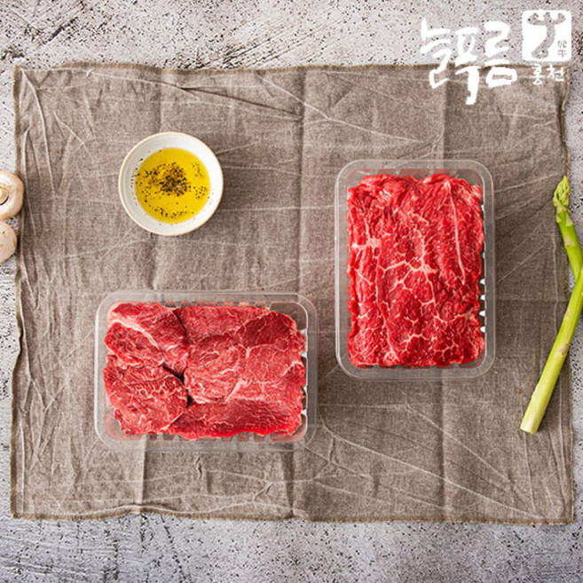 [늘푸름한우] 1등급이상 냉장 실속세트 4호 800g(불고기 400g+사태 또는 목심 400g), 1개