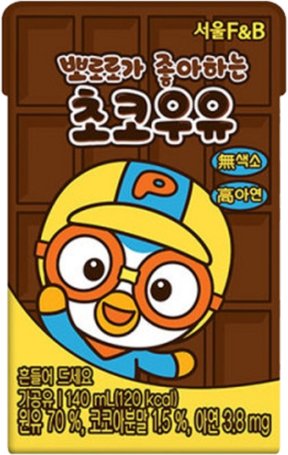 뽀로로가 좋아하는 초코우유, 초코 맛, 140ml